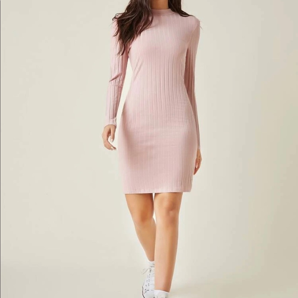 NEW Basics Stand Collar Rib-Knit Bodycon Dress